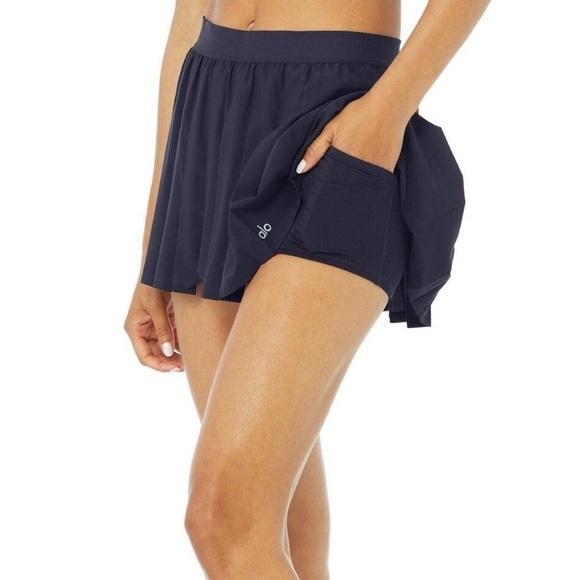 ALO Yoga Varsity Tennis Skirt in Navy - Picture 3 of 6